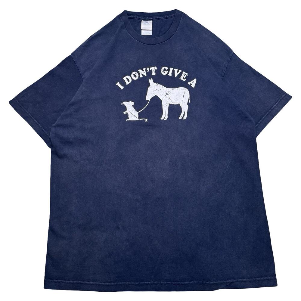 Vintage I Don't Give A Rat Donkey Graphic T Shirt Faded Funny Statement XL